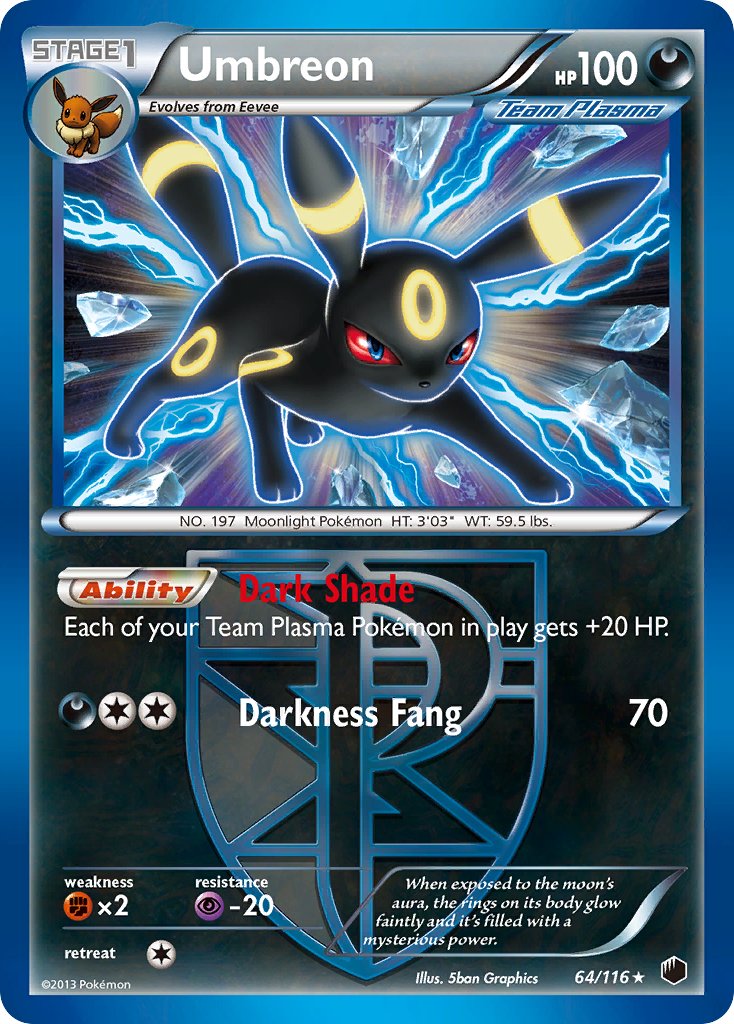 Umbreon (64/116) (Moltres Legendary Battle Deck) (Theme Deck Exclusive) [Black & White: Plasma Freeze] | Eastridge Sports Cards & Games