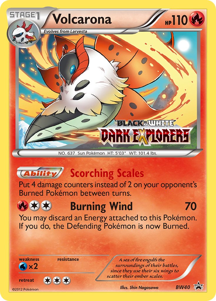 Volcarona (BW40) (Staff Prerelease Promo) [Black & White: Black Star Promos] | Eastridge Sports Cards & Games