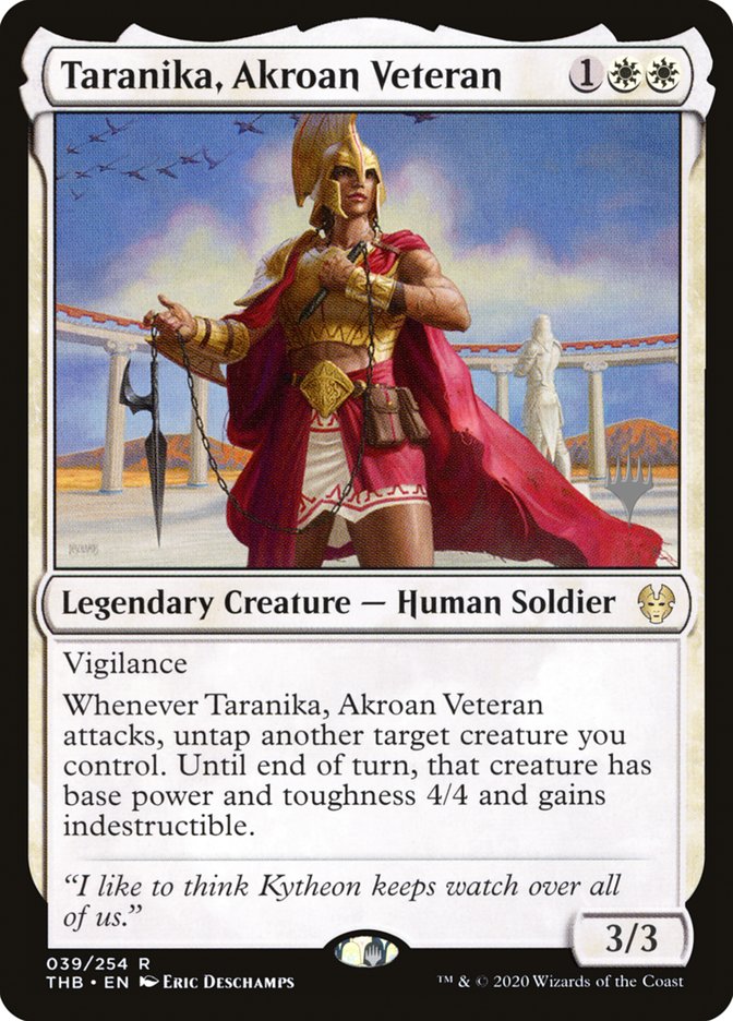 Taranika, Akroan Veteran (Promo Pack) [Theros Beyond Death Promos] | Eastridge Sports Cards & Games