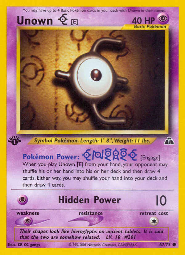 Unown [E] (67/75) [Neo Discovery 1st Edition] | Eastridge Sports Cards & Games