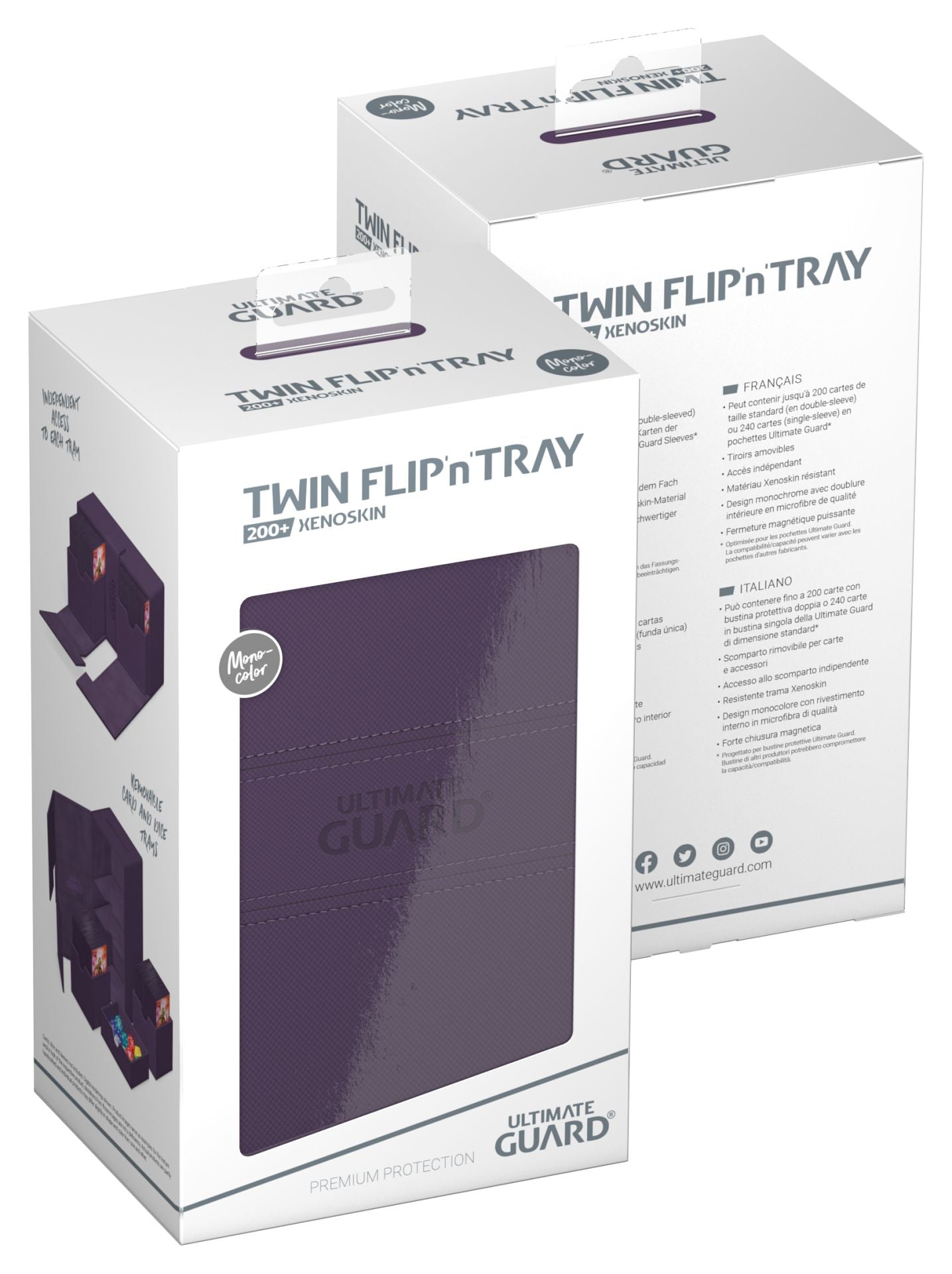 Ultimate Guard Twin Flip n' Tray 200+ Deck Case - Purple | Eastridge Sports Cards & Games
