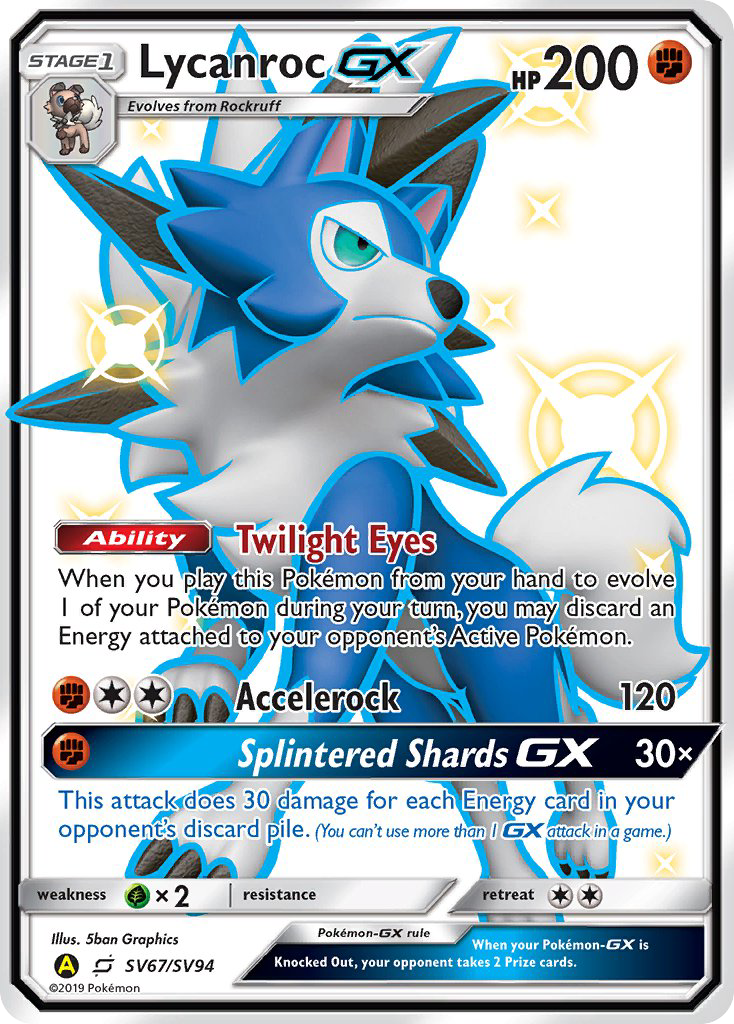 Lycanroc GX (SV67/SV94) [Sun & Moon: Hidden Fates - Shiny Vault] | Eastridge Sports Cards & Games