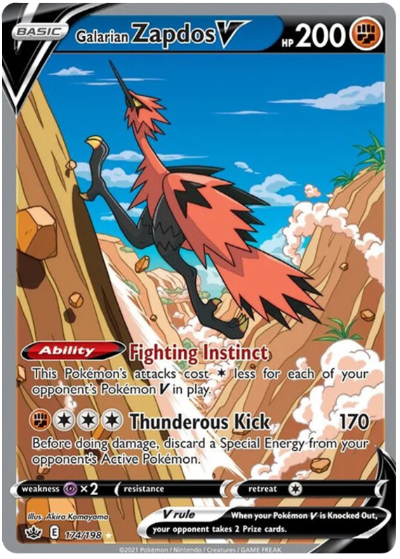 Galarian Zapdos V (174/198) [Sword & Shield: Chilling Reign] | Eastridge Sports Cards & Games