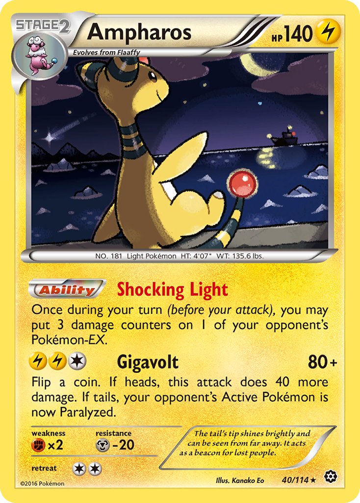 Ampharos (40/114) (Theme Deck Exclusive) [XY: Steam Siege] | Eastridge Sports Cards & Games