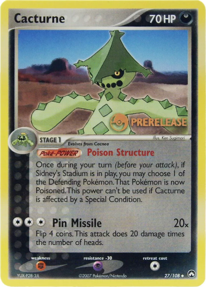 Cacturne (27/108) (Prerelease Promo) [EX: Power Keepers] | Eastridge Sports Cards & Games