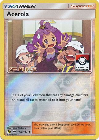 Acerola (112a/147) (League Promo 3rd Place) [Sun & Moon: Burning Shadows] | Eastridge Sports Cards & Games