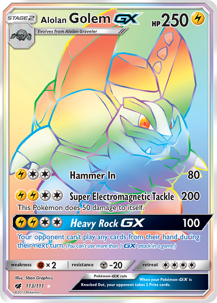 Alolan Golem GX (113/111) [Sun & Moon: Crimson Invasion] | Eastridge Sports Cards & Games