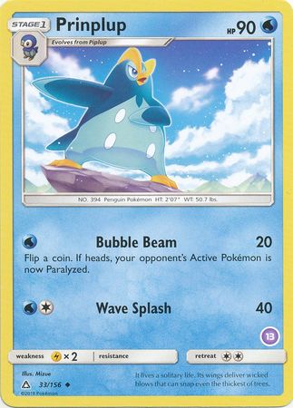 Prinplup (33/156) (Deck Exclusive #13) [Sun & Moon: Trainer Kit - Alolan Sandslash] | Eastridge Sports Cards & Games