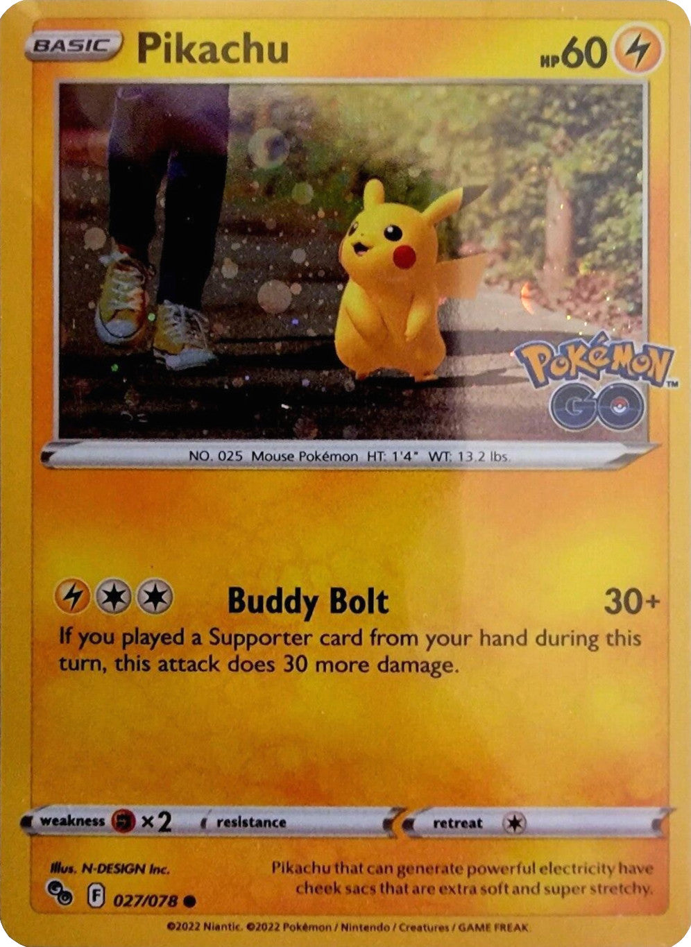 Pikachu (027/078) (Cosmos Holo) [Pokémon GO] | Eastridge Sports Cards & Games