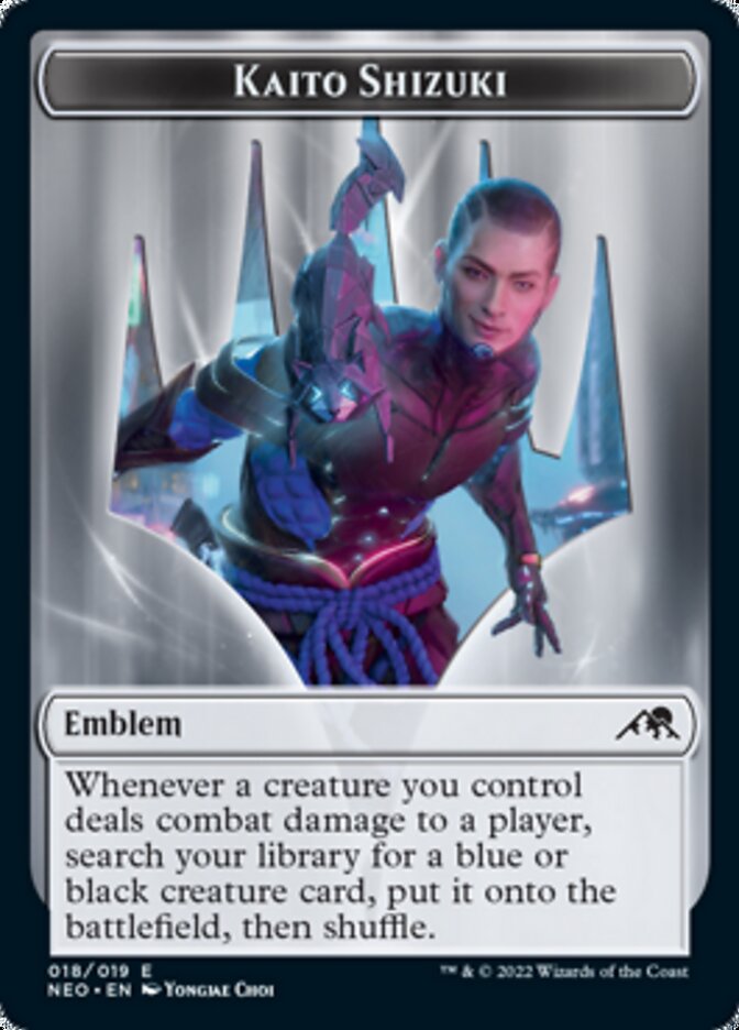 Spirit (002) // Kaito Shizuki Emblem Double-sided Token [Kamigawa: Neon Dynasty Tokens] | Eastridge Sports Cards & Games