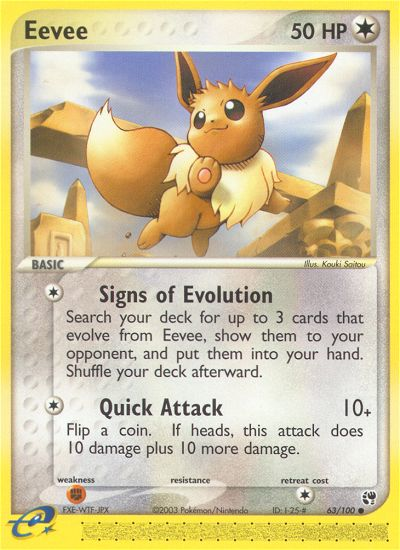 Eevee (63/100) [EX: Sandstorm] | Eastridge Sports Cards & Games