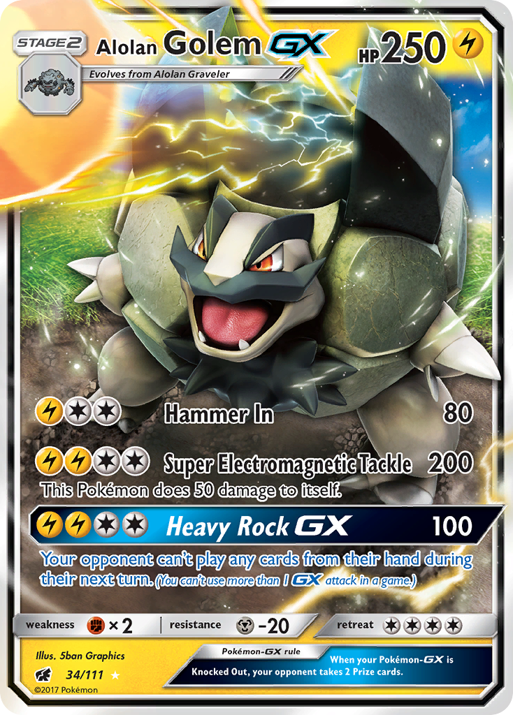 Alolan Golem GX (34/111) [Sun & Moon: Crimson Invasion] | Eastridge Sports Cards & Games