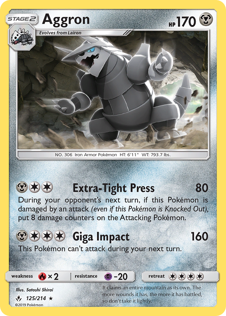 Aggron (125/214) [Sun & Moon: Unbroken Bonds] | Eastridge Sports Cards & Games