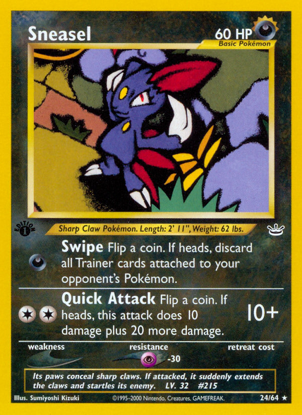 Sneasel (24/64) [Neo Revelation 1st Edition] | Eastridge Sports Cards & Games