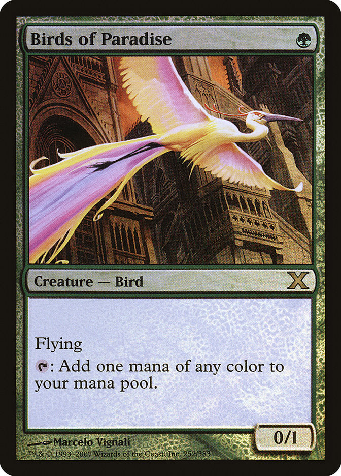 Birds of Paradise (Premium Foil) [Tenth Edition] | Eastridge Sports Cards & Games