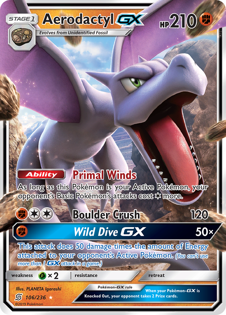 Aerodactyl GX (106/236) [Sun & Moon: Unified Minds] | Eastridge Sports Cards & Games