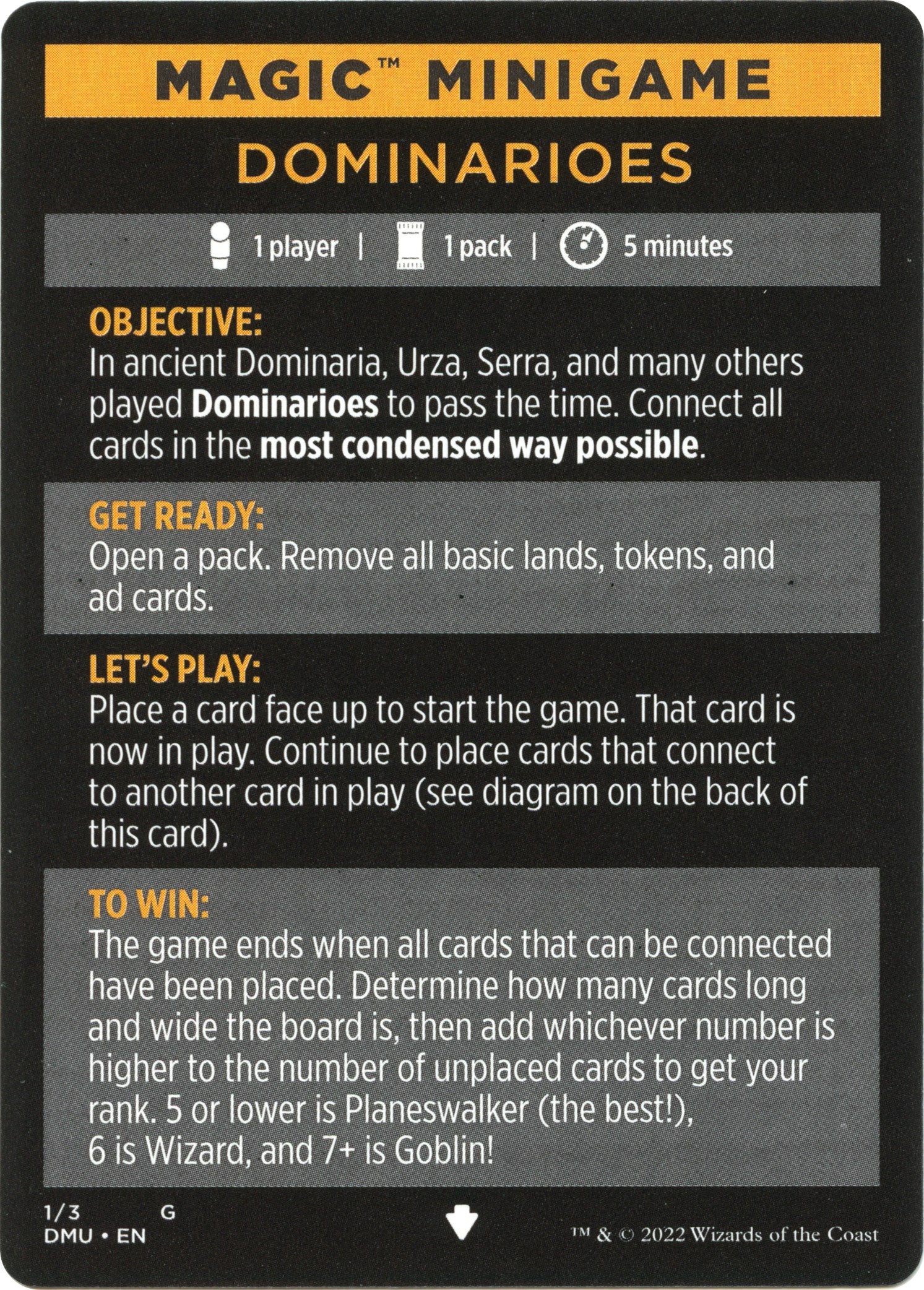 Dominarioes (Magic Minigame) [Dominaria United Minigame] | Eastridge Sports Cards & Games