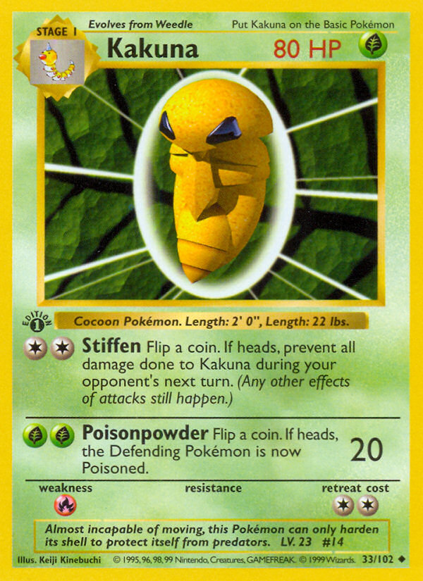 Kakuna (33/102) (Shadowless) [Base Set 1st Edition] | Eastridge Sports Cards & Games
