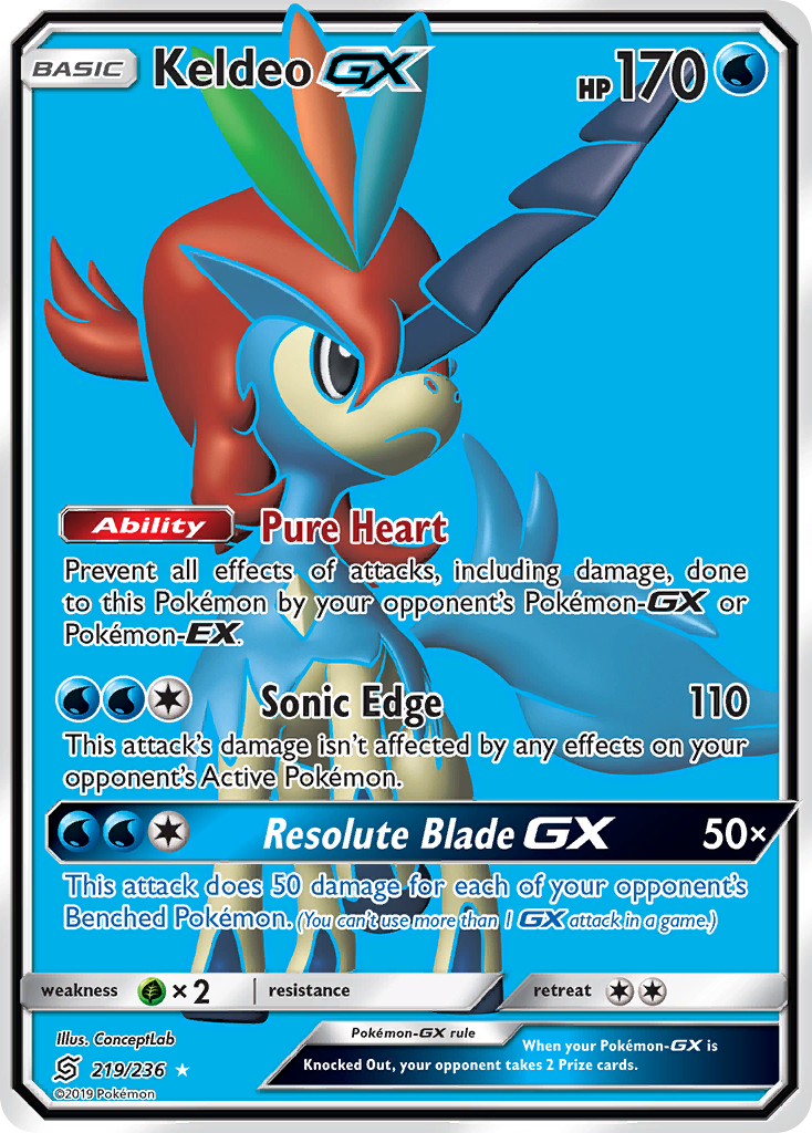 Keldeo GX (219/236) [Sun & Moon: Unified Minds] | Eastridge Sports Cards & Games