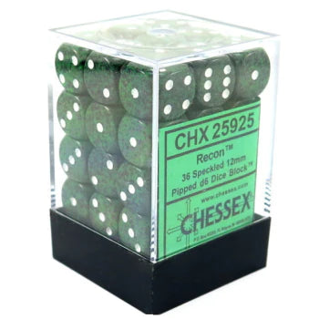 CHESSEX Opaque 36D6 Recon Speckled 12MM (CHX25929) | Eastridge Sports Cards & Games