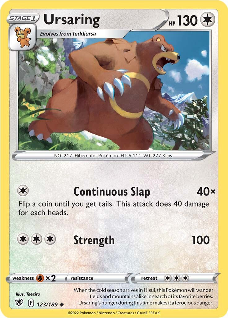 Ursaring (123/189) [Sword & Shield: Astral Radiance] | Eastridge Sports Cards & Games