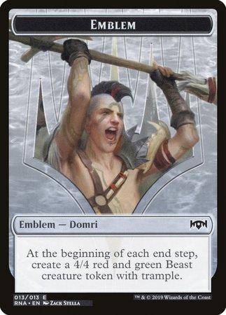 Emblem - Domri, Chaos Bringer [Ravnica Allegiance Tokens] | Eastridge Sports Cards & Games