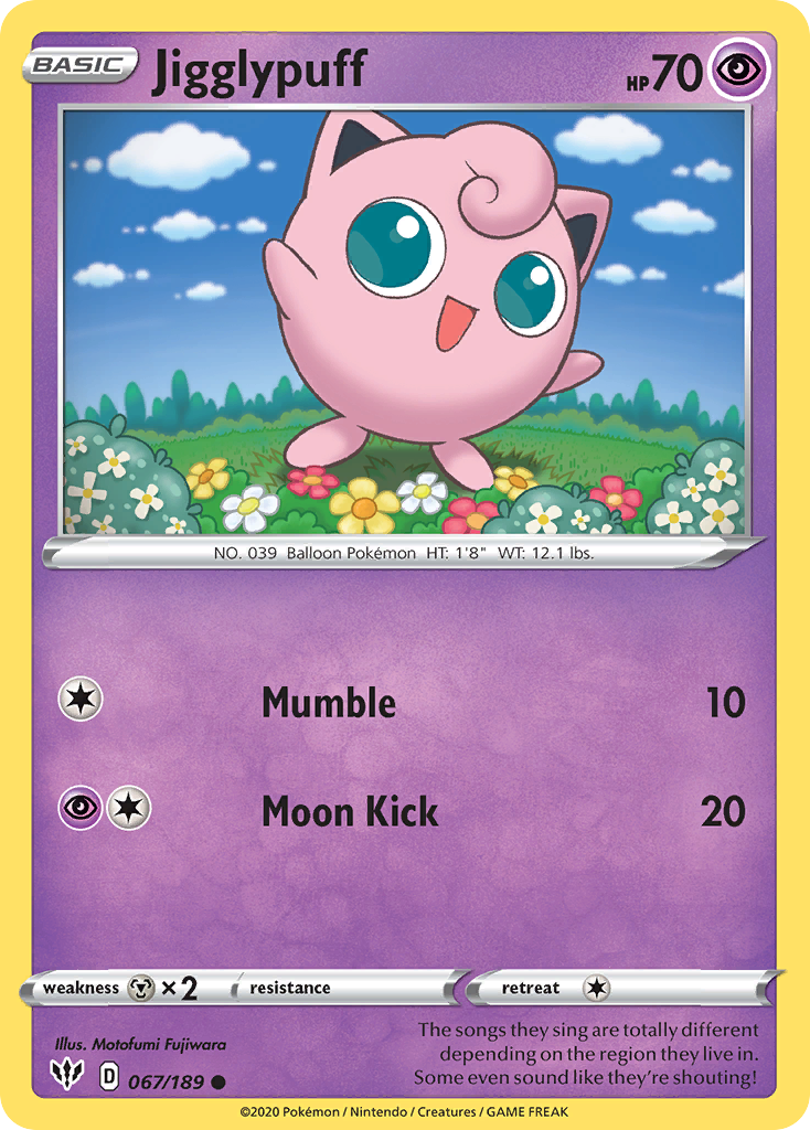 Jigglypuff (067/189) [Sword & Shield: Darkness Ablaze] | Eastridge Sports Cards & Games