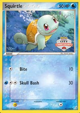 Squirtle (63/100) (City Championship Promo) [EX: Crystal Guardians] | Eastridge Sports Cards & Games