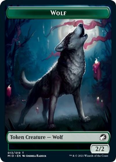 Centaur // Wolf Double-sided Token [Innistrad: Midnight Hunt Commander] | Eastridge Sports Cards & Games