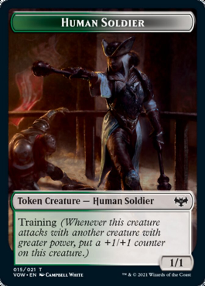 Blood // Human Soldier Double-sided Token [Innistrad: Crimson Vow Tokens] | Eastridge Sports Cards & Games