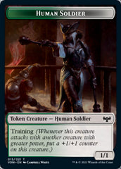 Blood // Human Soldier Double-sided Token [Innistrad: Crimson Vow Tokens] | Eastridge Sports Cards & Games