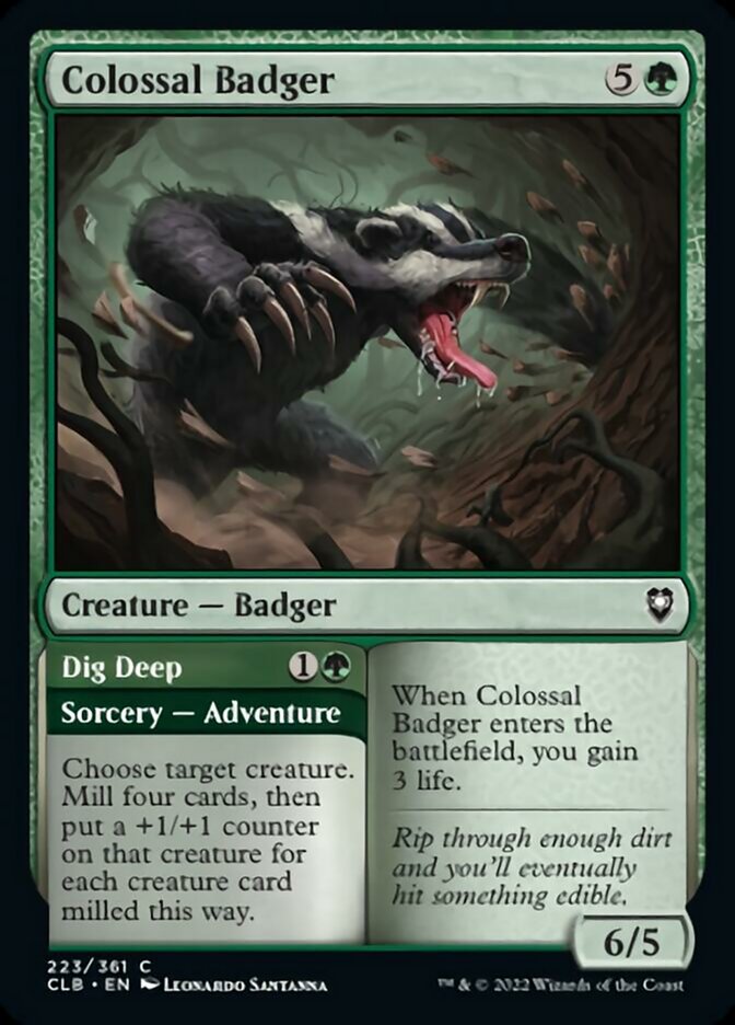 Colossal Badger // Dig Deep [Commander Legends: Battle for Baldur's Gate] | Eastridge Sports Cards & Games
