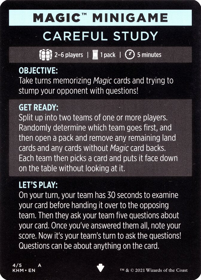 Careful Study (Magic Minigame) [Kaldheim Minigame] | Eastridge Sports Cards & Games