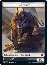 Cat Beast // Construct Double-sided Token [Zendikar Rising Tokens] | Eastridge Sports Cards & Games