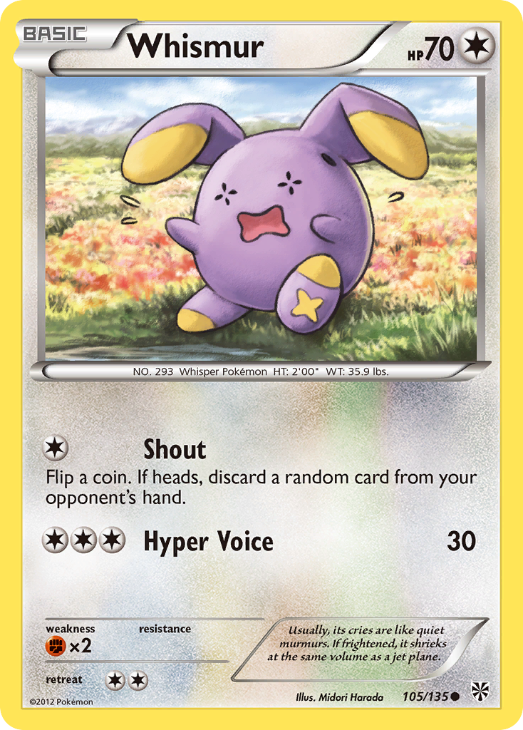 Whismur (105/135) [Black & White: Plasma Storm] | Eastridge Sports Cards & Games