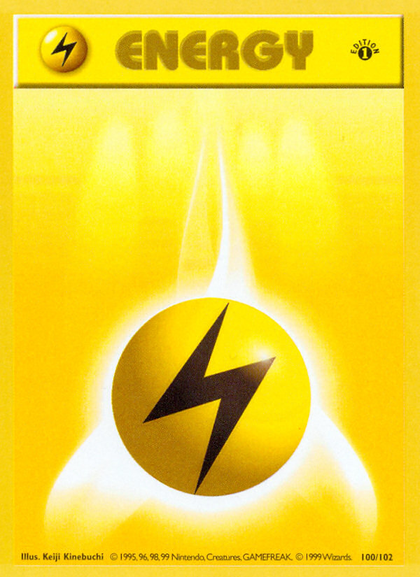 Lightning Energy (100/102) (Shadowless) [Base Set 1st Edition] | Eastridge Sports Cards & Games