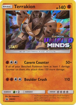 Terrakion (SM205) (Staff Prerelease Promo) [Sun & Moon: Black Star Promos] | Eastridge Sports Cards & Games