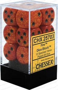 CHESSEX Speckled 12D6 Fire 16MM (CHX25703) | Eastridge Sports Cards & Games