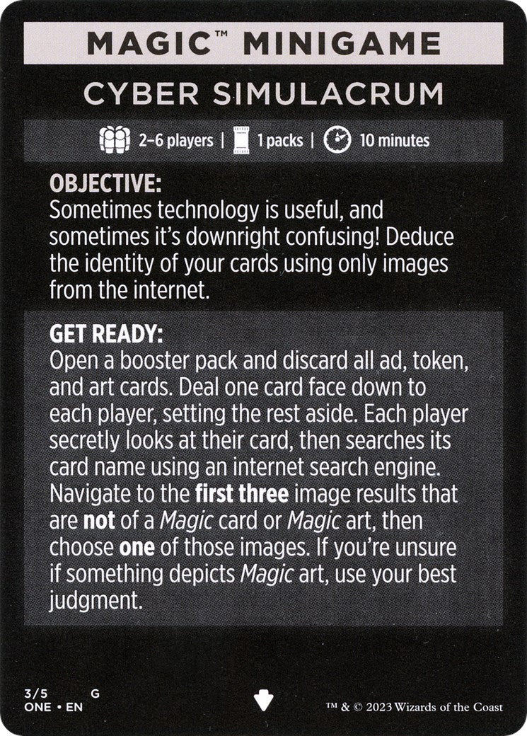 Cyber Simulacrum (Magic Minigame) [Phyrexia: All Will Be One Minigame] | Eastridge Sports Cards & Games