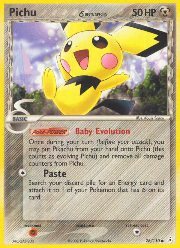 Pichu (76/110) (Delta Species) [EX: Holon Phantoms] | Eastridge Sports Cards & Games