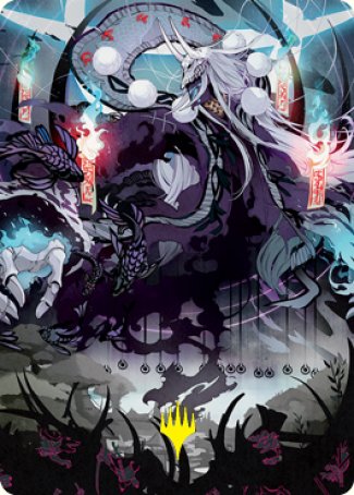 Echo of Death's Wail Art Card (Gold-Stamped Signature) [Kamigawa: Neon Dynasty Art Series] | Eastridge Sports Cards & Games