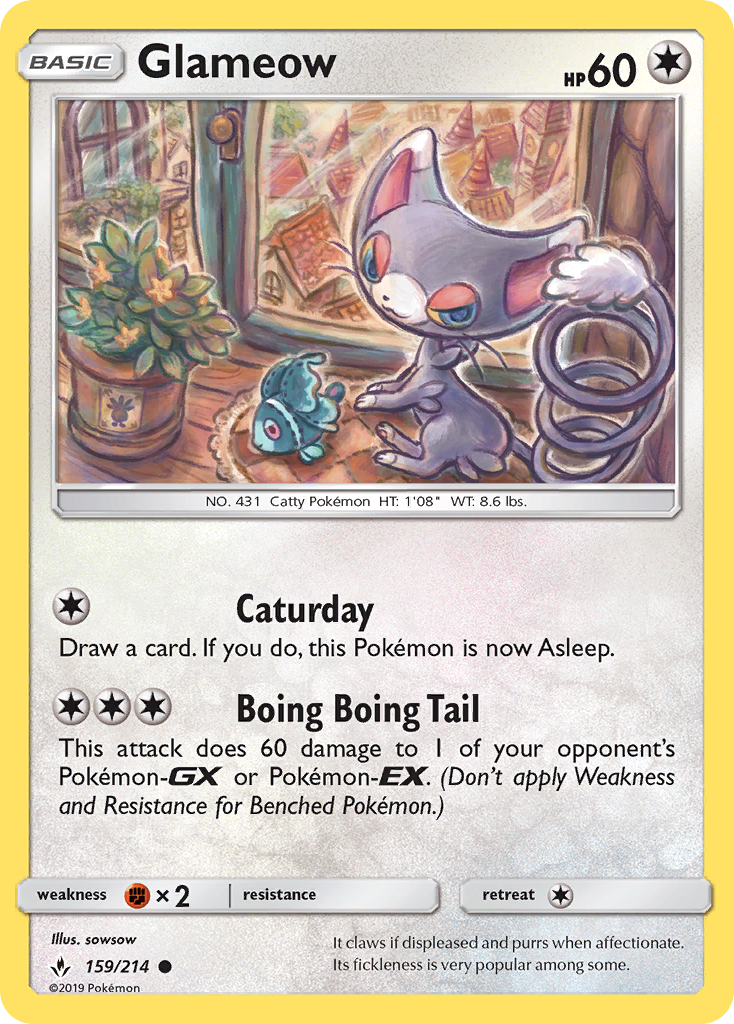 Glameow (159/214) [Sun & Moon: Unbroken Bonds] | Eastridge Sports Cards & Games