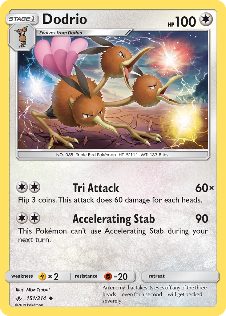 Dodrio (151/214) [Sun & Moon: Unbroken Bonds] | Eastridge Sports Cards & Games