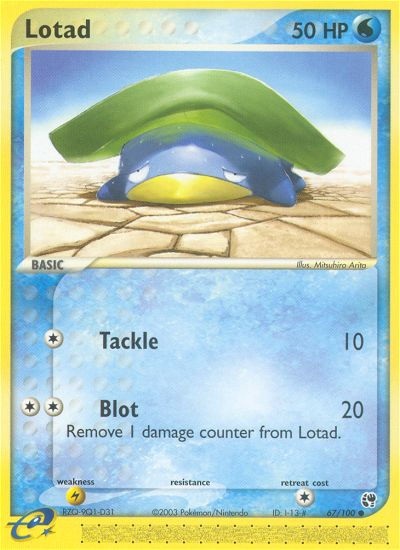 Lotad (67/100) [EX: Sandstorm] | Eastridge Sports Cards & Games