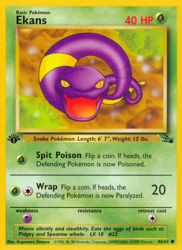 Ekans (46/62) [Fossil 1st Edition] | Eastridge Sports Cards & Games