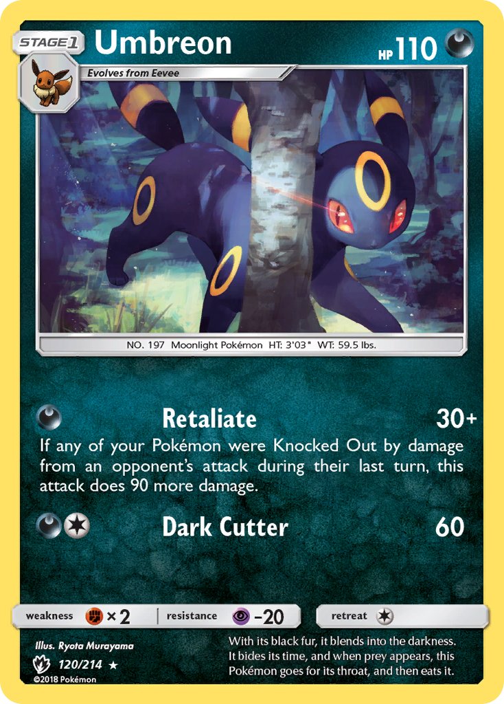 Umbreon (120/214) (Cosmos Holo) (Blister Exclusive) [Sun & Moon: Lost Thunder] | Eastridge Sports Cards & Games