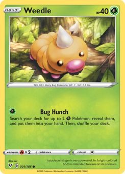 Weedle (001/185) [Sword & Shield: Vivid Voltage] | Eastridge Sports Cards & Games