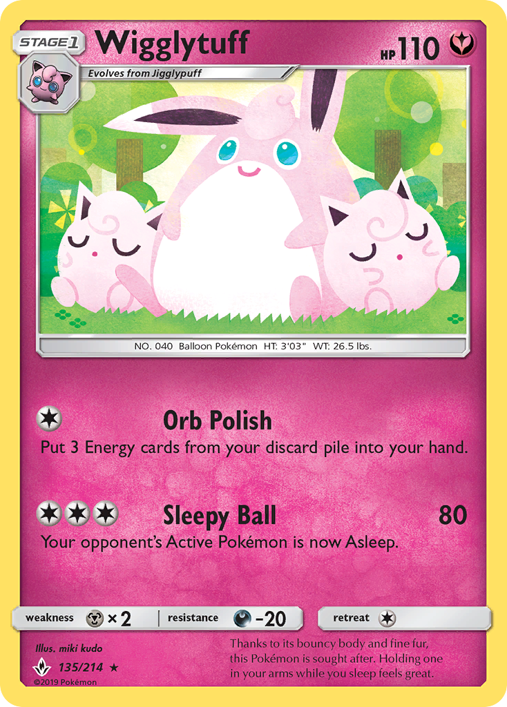 Wigglytuff (135/214) [Sun & Moon: Unbroken Bonds] | Eastridge Sports Cards & Games