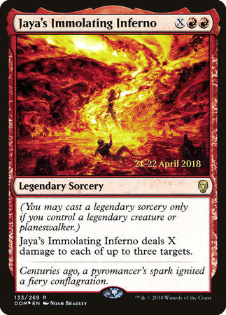 Jaya's Immolating Inferno [Dominaria Promos] | Eastridge Sports Cards & Games