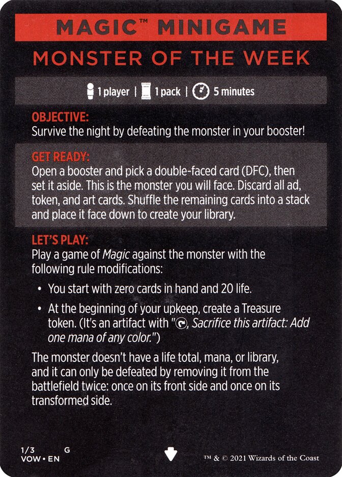 Monster of The Week (Magic Minigame) [Innistrad: Crimson Vow Minigame] | Eastridge Sports Cards & Games